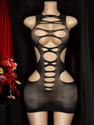 لانجيري حريمي بدلة لياقة بأنماط الخيوط الشبكية السوداء المثيرة، بتصميم أنيق متموج من الدانتيل والشبك، مصنوعة من خليط بولي أمايد ولدائن المطاط عالي المرونة، نسيج محبوك باللون الواحد، فستان نحيف مناسب للكبار، ملابس داخلية وملابس سباحة وملابس شاطئ