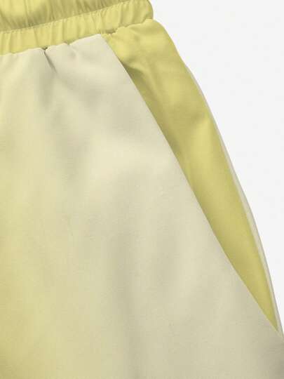 بنطلون سباحة رجالي للأنشطة الخارجية والعطلات الهاوائية، مطبوع رقميًا ثلاثي الأبعاد على طلة أشجار جوز الهند الممزوجة، بسحاب وطبقة واحدة