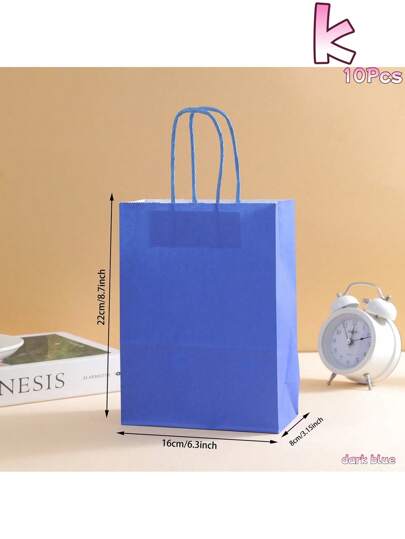 SHEIN 10 قطعة أكياس ورقية كرافت بمقاس 6.3*8.7*3.1 بوصة - حل تغليف أنيق، لف الهدايا، تسوق إعادة الاستخدام، ديكور الحفلات، حقيبة مشروعات الحرف اليدوية - مناسبة للأعمال الصغيرة، الهدايا المخبوزة، أعراس الزفاف، عيد الأم، التخرج، عيد الفصح، حفلات، عيد الحب