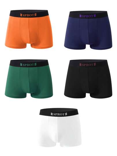 EasyFave 5 أزواج من سراويل قصيرة مصنوعة من الملابس الداخلية الرجالية متنوعة الألوان