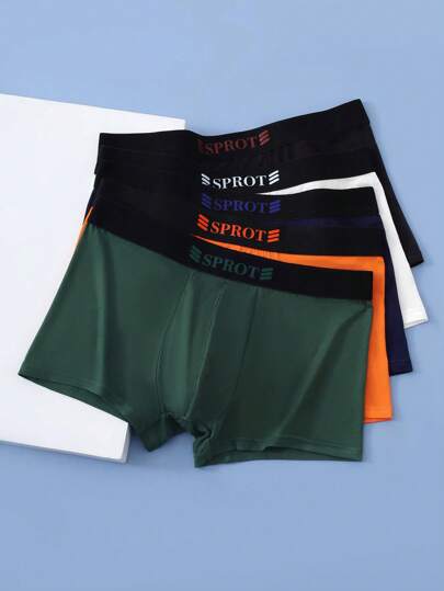 EasyFave 5 أزواج من سراويل قصيرة مصنوعة من الملابس الداخلية الرجالية متنوعة الألوان