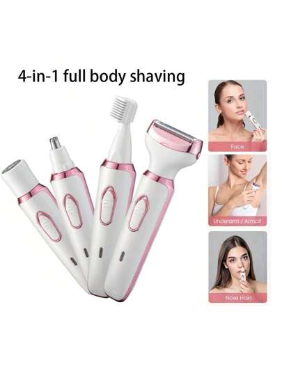 جهاز إزالة الشعر الكهربائي للرجال والنساء، ماكينة حلاقة للمناطق الحساسة، ماكينة حلاقة للأعضاء التناسلية، سكين إزالة الشعر، ماكينة حلاقة خاصة ، بطارية 500 ملي أمبير ، ماكينة حلاقة 4 في 1 لحلاقة الجسم بالكامل