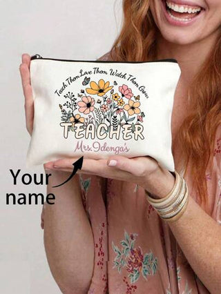مجموعة بقاء المعلم المخصصة باسم شخصي، هدية للمعلم، هدية نهاية العام للمعلم، تقدير المعلم، كيس أقلام، حقيبة مكياج شخصية، هدية مدرسية، حقيبة تخزين قرطاسية، حقيبة مكياج للسفر، حقيبة أقلام، هدية حفل عروس البكالوريوس، ضروريات السفر للنساء