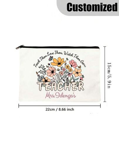 مجموعة بقاء المعلم المخصصة باسم شخصي، هدية للمعلم، هدية نهاية العام للمعلم، تقدير المعلم، كيس أقلام، حقيبة مكياج شخصية، هدية مدرسية، حقيبة تخزين قرطاسية، حقيبة مكياج للسفر، حقيبة أقلام، هدية حفل عروس البكالوريوس، ضروريات السفر للنساء