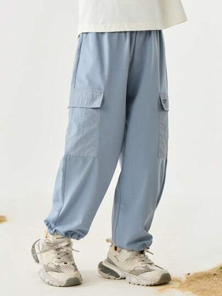 mini bala بنطلونات أطفال صيفية مضادة للبكتيريا قابلة للتعديل للأولاد والبنات، بنطلونات طويلة لروضة الأطفال