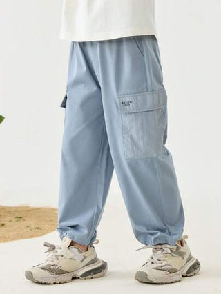 mini bala بنطلونات أطفال صيفية مضادة للبكتيريا قابلة للتعديل للأولاد والبنات، بنطلونات طويلة لروضة الأطفال