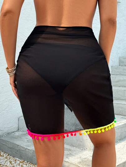 Swim Basics غطاء شبكي قصير للنساء البدينات على الشاطئ