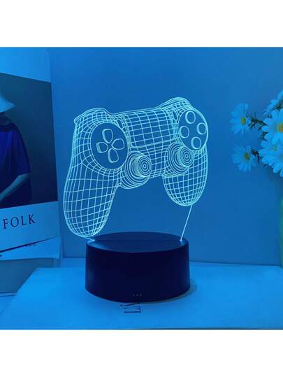 قطعة واحدة من مصباح ليلي بشكل وحدة تحكم الألعاب، يعمل بالكهرباء USB، مصباح إضاءة جو ضوء خفيف لغرفة النوم والمعيشة والنادي، هدية مثالية للأصدقاء في عيد الحب وموسم العودة للمدارس وعيد الشكر وفي عيد الأب وأعياد الميلاد