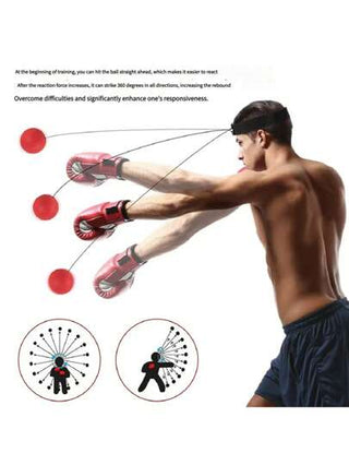 مجموعة لياقة بدنية للكبار لتحفيز الانتباه والتركيز والرد، تشمل؛ شريط الرأس، كرة الاستجابة، كرة الملاكمة، كرة السرعة السحرية، اكسسوارات للملاكمة للمبتدئين