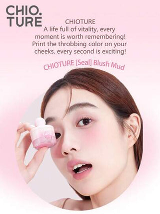 CHIOTURE صندوق أحمر الخدود الطيني البنفسجي قابل للتمدد والانكماش ذو لمعة طبيعية طبيعية ثابتة طويلة الأمد مع إسفنجة وميرور