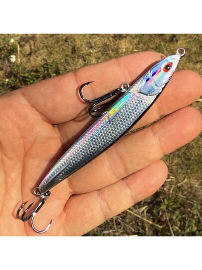 زِنَّة صيد بحري جديدة وزنها 20جرام، طعم معدني صلب ذو انعكاس ليزر ومغطى برقائق ذهبية