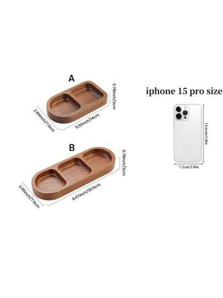 قطعة واحدة من أطباق الغمر الخشبية، أطباق توابل ثلاثية الأقسام المزدوجة، أطباق صلصة الشواء، أطباق وجبات خفيفة مقسمة، مناسبة لمطاعم الشواء والمطبخ وكهدية عيد الميلاد