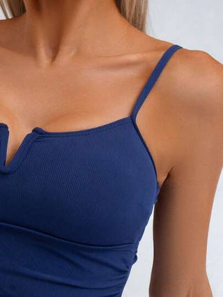 طقم تانكيني حريمي Swim Lushoire بلوزة سباغيتي بدون أكمام بتصميم رقبة على شكل V وقماش مخرم، بدلة سباحة