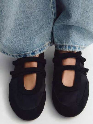 أحذية ماري جين الجلدية الحمراء القديمة المتعددة الاستخدامات بنعل مسطح للنساء، ذات أصابع مستديرة، أحذية كاجوال جديدة لموسم الربيع 2025