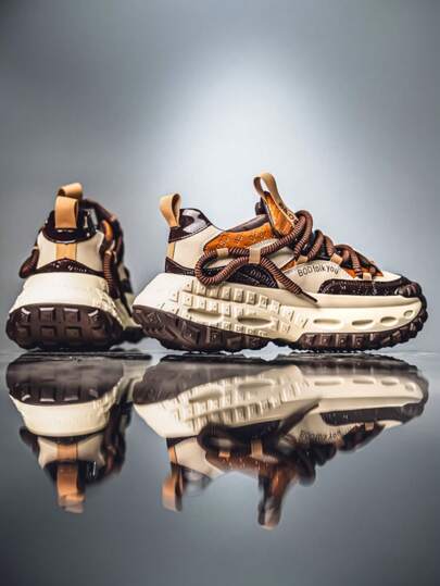 أحذية رجالية للخارج مريحة، أحذية رياضية خفيفة الوزن قابلة للتنفس للجري، أحذية رياضية رجالية جديدة ذات موضة، أحذية المشي لفصول الربيع والصيف والخريف (بنمط غير متماثل)، أحذية كاجوال ذات نعل سميك مانع للانزلاق