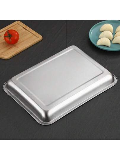 1 صينية مربعة من الفولاذ المقاوم للصدأ، صينية بخارية للمقاهي والمطاعم التجارية، صينية سمك مشوي بسعة كبيرة، صحن مستطيل متعدد المواصفات للأطباق