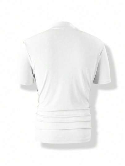 Manfinity Homme تي شيرت تي شيرت قصير الأكمام للرجال بلون كاسح، مناسب للاستخدام الصيفي بشكل متنوع