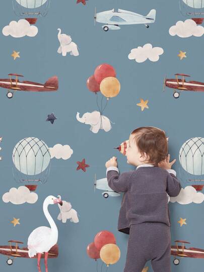 3 قطع / مجموعة ورق جدران ذاتي اللصق سميك بنمط رسم الأفيال الجميلة ، سهل التركيب والإزالة ، قابل للغسل ، مناسب لغرف الأولاد والبنات والأطفال والحضانات والديكور الداخلي ، مقاس 47.24*15.75 بوصة