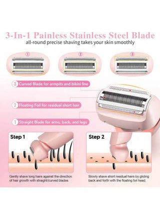 ماكينة كهربائية لحلاقة البكيني للنساء، ماكينة حلاقة كهربائية للنساء، ماكينة تشذيب مزدوجة الاستخدام، مزيل شعر كهربائي شخصي للنساء، ماكينة حلاقة كهربائية للساقين والإبط