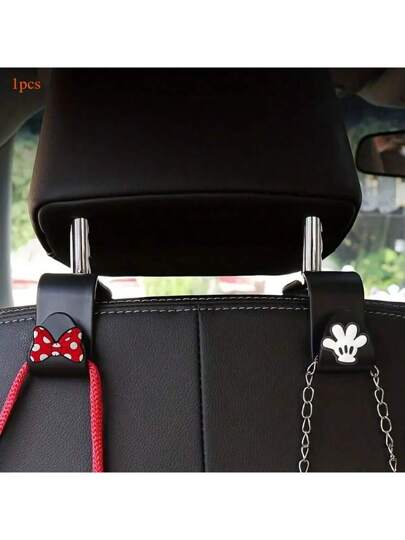 أثاث مكتبي Disney قطعة/زوج من معلقات المقعد السيارة ذات الفيونكة الكرتونية من ديزني مصرح بها، مصنوعة من مادة ABS، حل لتنظيم الداخلية للسيارة، لوازم مدرسية، عودة إلى المدرسة