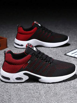 بوت ركض للبنك الإلكتروني، بوت رياضية/سفر حضري/رياضة خارجية، ذات تباين أسود وأبيض مع شرائط جانبية، وبنعل هوائي بارتفاع 3 سم، منسوجة ثلاثية الأبعاد مع إطار من ال TPU، وخمسة أربطة مجدولة لأحذية قتالية رياضية مضادة للانزلاق دائمة، مناسبة للجنسين والاستخدام ال