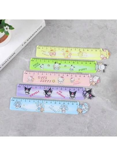 أدوات مكتبية ومدرسية Sanrio قطعة واحدة، حقيقي سانليو، مسطرة أكريليك، مسطرة سانليو الجميلة والإبداعية، مسطرة تعليمية للرسم، مسطرة كرتون، أدوات قرطاسية، لوازم مدرسية، عودة إلى المدرسة