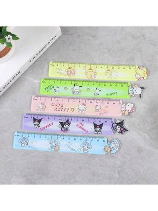 أدوات مكتبية ومدرسية Sanrio قطعة واحدة، حقيقي سانليو، مسطرة أكريليك، مسطرة سانليو الجميلة والإبداعية، مسطرة تعليمية للرسم، مسطرة كرتون، أدوات قرطاسية، لوازم مدرسية، عودة إلى المدرسة
