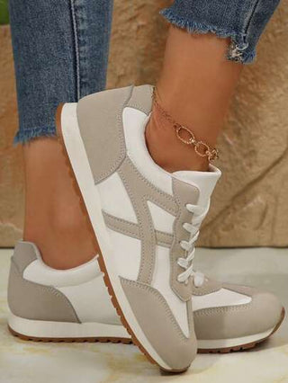 أحذية كاجوال مسطحة للنساء، أحذية رياضية خفيفة التنفس متعددة الاستخدامات، أحذية رياضية بأصابع دائرية منخفضة الأعلى، أحذية رياضية للسيدات