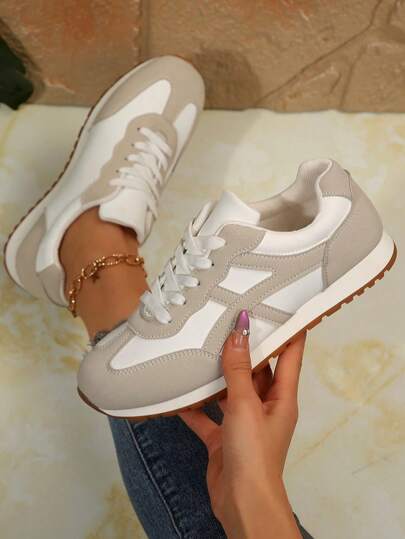 أحذية كاجوال مسطحة للنساء، أحذية رياضية خفيفة التنفس متعددة الاستخدامات، أحذية رياضية بأصابع دائرية منخفضة الأعلى، أحذية رياضية للسيدات