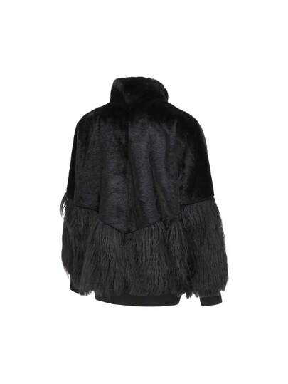جاكيت نسائية 2025 NSW FUR JKT MIX ، معطف من الفرو الاصطناعي HV8464-010
