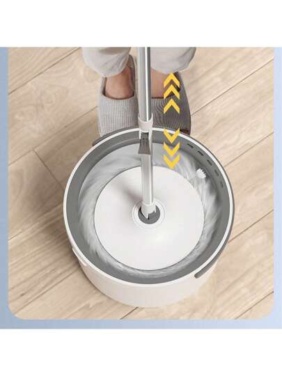 ممسحة مطاطية قابلة للتنظيف الذاتي مع دلو، ممسحة أرضيات مسطحة للاستخدام المنزلي، أدوات تنظيف بدون استخدام اليدين، ممسحة دواره