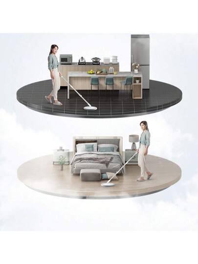 ممسحة مطاطية قابلة للتنظيف الذاتي مع دلو، ممسحة أرضيات مسطحة للاستخدام المنزلي، أدوات تنظيف بدون استخدام اليدين، ممسحة دواره