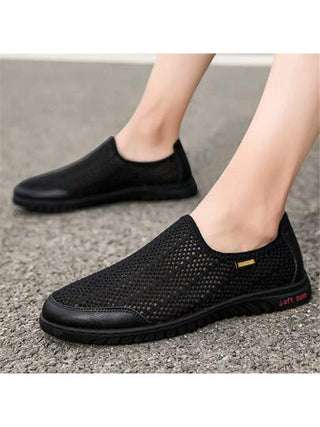 أحذية رياضية كاجوال بنقشة شبكية ناعمة وقاع تنفس للرجال، أحذية شبكية عصرية متعددة الاستخدامات على الطراز الكوري