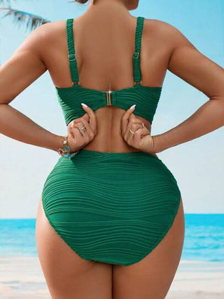 Swim DD+ مجموعة بكيني ذات عمق عميق فوق الخصر بتصميم متماسك للشاطئ والعطلة