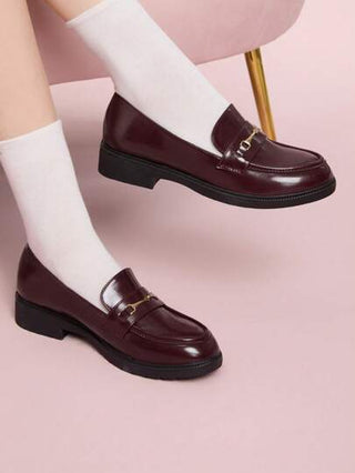 أحذية أوكسفورد حريمي CUCCOO DOLLMOD أحذية نسائية بنصف كعب بنية اللون بتصميم مدبب، أحذية "ماري جاين" ذات طراز بروغ الكلاسيكي، طراز كلاسيكي أنيق للكلية