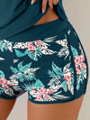 طقم تانكيني حريمي Swim Lushoire مجموعة ب- 3 قطع للنساء لأوقات الشاطئ والإجازات مكونة من توب قصير مطبوع بطبعة الأزهار مع مجموعة بكيني