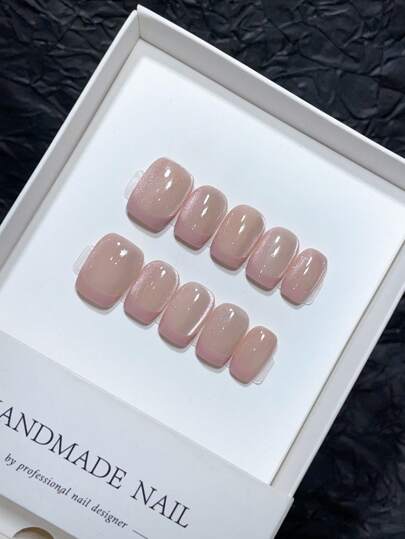 10 قطع من الأظافر الفنية اليدوية البحتة، نوع أظافر قصيرة، أظافر قابلة للضغط على الأظافر لوازم الأظافر أظافر صيفية تركيبية، أظافر تركيبية قصيرة للربيع، أظافر مزيفة، رؤوس الأظافر التي تم طلاءها يدويًا بتصميم بسيط ذات تغطية كاملة للأظافر بلمسة أنيقة