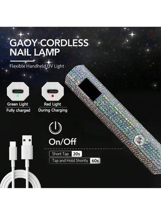 1 قطعة مصباح يدوي محمول للأظافر بشاشة LED، شاحن USB قابل للإعادة، ضوء المعالجة المحمول للأظافر الجلي والطلاء، مناسب للاستخدام المنزلي DIY