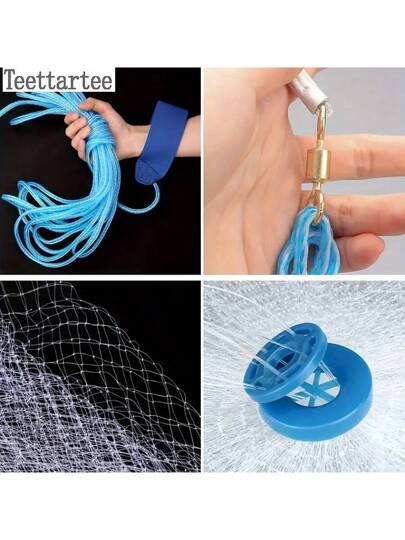 Teettartee شبكة صيد قابلة للتحميل اليدوي ، شبكة صيد بدون حلقة ، ملحقات صيد ، 1.2/1.5/1.8/2.1/2.4/2.7 متر (47.24/59.06/70.87/82.68/94.49/106.3 بوصة)