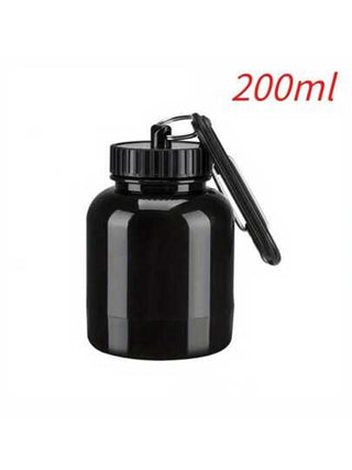 زجاجة بروتين محمولة صغيرة 200مل مزودة بحلقة مفاتيح، قمع صحي، صندوق دواء، كوب صغير للتخزين الرياضي الخارجي