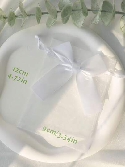 24 قطعة أكياس هدايا شفافة من الأورجانزا مع ربطة بيضاء، مناسبة للهدايا والحلوى والأعمال اليدوية والمجوهرات، المعمودية، شمع التمني لعيد الهالوين، عيد الميلاد، ، عيد الحب، الزفاف، التخرج