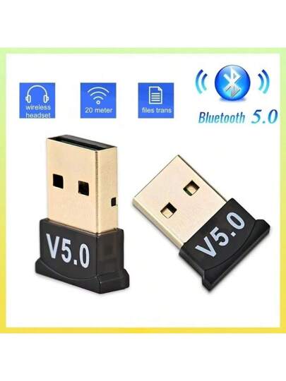 محول بلوتوث 5.0 لاسلكي USB للكمبيوتر المحمول والكمبيوتر، جهاز استقبال صوتي بلوتوث 5.0 لاسلكي، جهاز إرسال USB