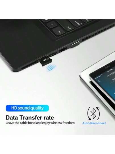 محول بلوتوث 5.0 لاسلكي USB للكمبيوتر المحمول والكمبيوتر، جهاز استقبال صوتي بلوتوث 5.0 لاسلكي، جهاز إرسال USB
