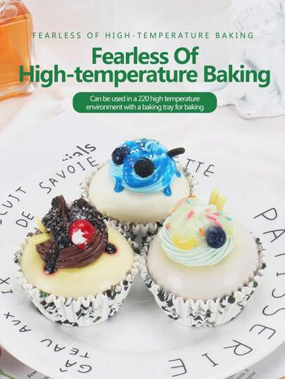 100قطعة/مجموعة من أوراق الخبز الورقية المزينة بتصميم الباندا للكبك، إمدادات حفلة عيد الميلاد لتجمع العائلة، أكواب مقاومة للشحوم