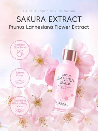 LAIKOU 3 قطع سيروم الوجه، كريم الوجه، ومنظف بشرة من لايكو اليابانية للعناية بالبشرة بال-- سُكُرا العميقة المغذية، تجديد البشرة، تقليل المسام، تفتيح البشرة، مرطب ومضاد للتجاعيد، هدية مناسبة للسفر، للأمهات، الزوجات، الأخوات، المراهقات، صديقات الفتيات،...