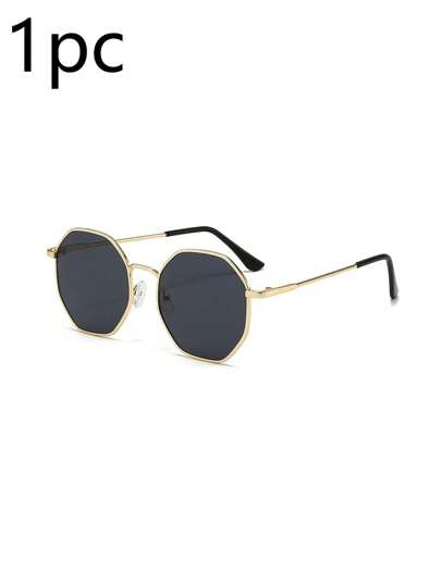 2 قطعة/1 قطعة/4 قطع من الأطر المعدنية البوليغونية المستديرة للبنات، إطار ذهبي عصري، مناسب للارتداء وكديكور، مناسب للحياة الشاطئية والخارجية، يصلح للجميع في جميع المواسم