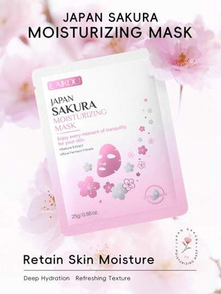 LAIKOU 7 قطع مجموعة العناية بالبشرة المغذية لايكو اليابانية للزهرة الملكية ، قناع الترطيب والنوم للنضارة ، كريم اليد ، غسول للبشرة ، قناع للشفاه لتفتيح الهالات السوداء ، مصل للتجاعيد والتفتيح ، مجموعة هدايا العناية بالبشرة للنساء