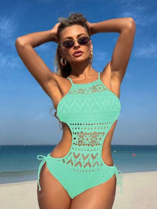 مايوه حريمي قطعة واحدة بدلة سباحة قطعة واحدة بطراز بوهو شيك موديل 2025، تصميم خصر مرن لرشاقة وجاذبية الشكل