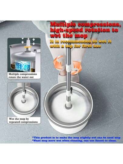 مسح الأرضيات بمسح لا يحتاج أيدي مع دلو، مسح أرضيات منزلي بفصل السطحين بدوران