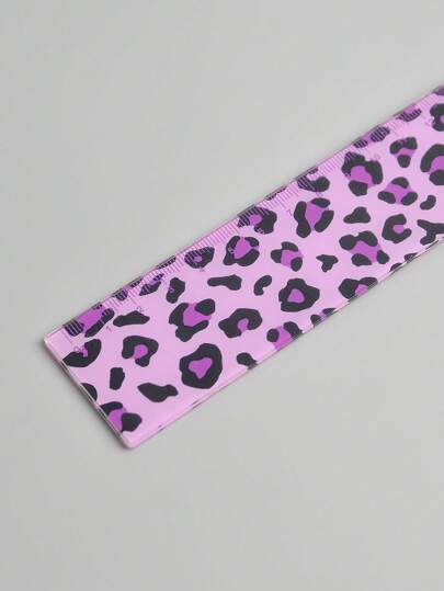 أدوات مكتبية ومدرسية ROMWE Grunge Punk مسطرة بمقياس قياس ذات نمط نمر كرتوني، لوازم طلابية عودة إلى المدرسة، المسطرة رقم 1310375